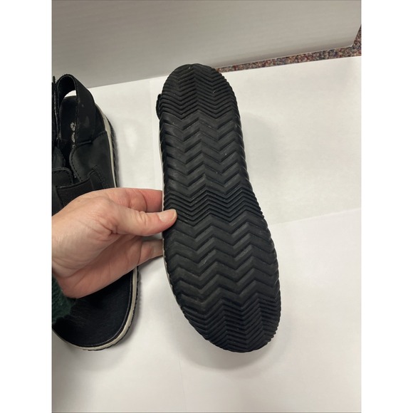 Sorel Out N About Black Leather Slingback‎ Thong Sandals Black Women's 7.5 Shoes - Picture 8 of 11